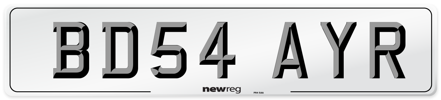BD54 AYR Number Plate from New Reg